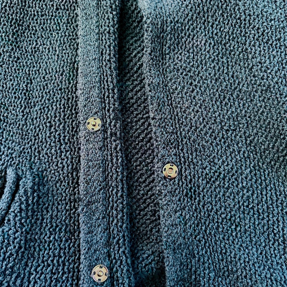 Free People Navy Shark Bite Knit Cardigan - Size S - Picture 7 of 10